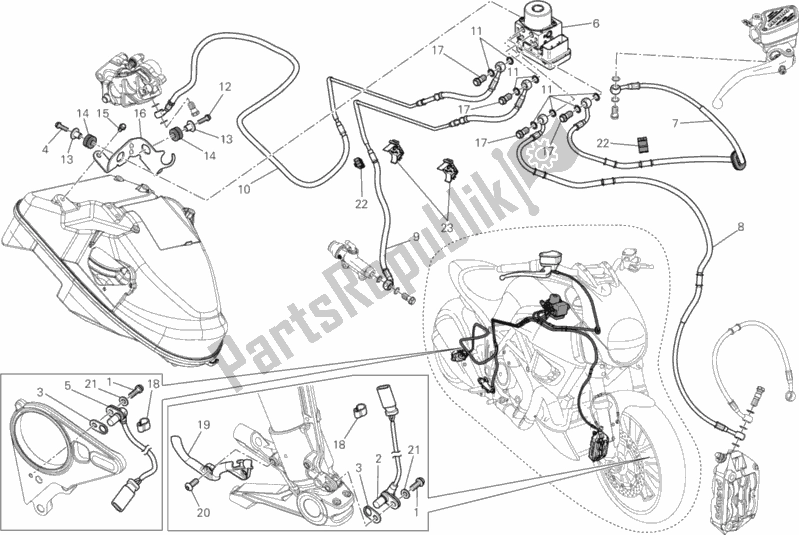 Wszystkie części do Uk? Ad Hamulcowy Abs Ducati Diavel Carbon 1200 2013
